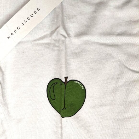 Marc by Marc Jacobs White Cotton Graphic Printed Tee Shirt Sz Small - Picture 4 of 8